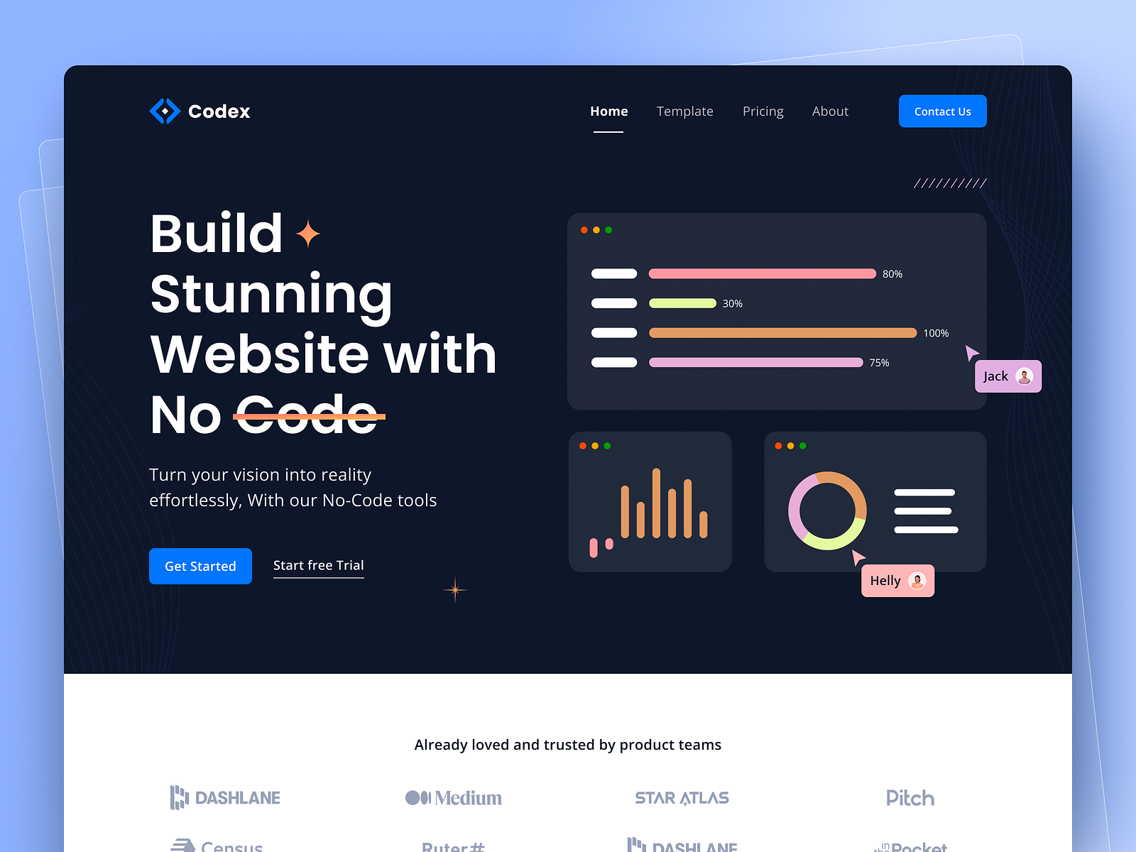 No Code Builder Platform, Landing Page by Octet Design Studio on Dribbble