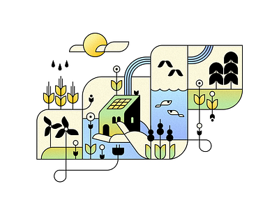 Sustainability 🌾 2d art design eco ecology ecosystem flat gradient graphic design green human illustration nature sustainability sustainable system ui vector vibrant web