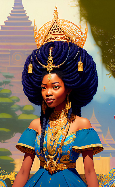 Queens afrofuturism illustration