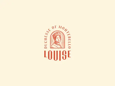Louise badge branding cafe duchesse emblem flower geometric icon illustration logo logo badge louise minimal portrait restaurant symbol typography