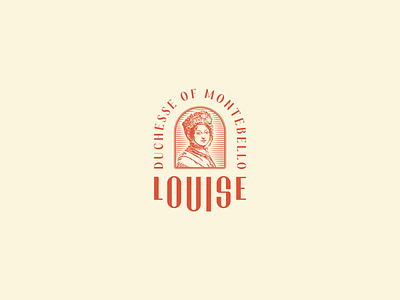 Louise badge branding cafe duchesse emblem flower geometric icon illustration logo logo badge louise minimal portrait restaurant symbol typography