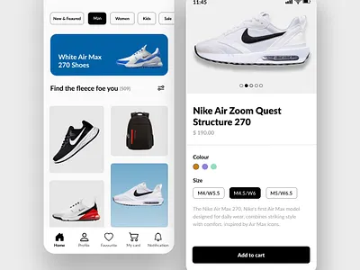 Nike Shoes - App Design 3d animation branding graphic design logo niki typography ui
