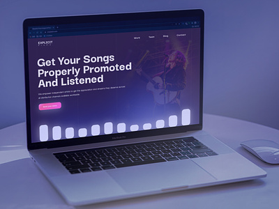 Artists Promotion Services - Landing Page Redesign animation interactions landing page music redesign ui web design