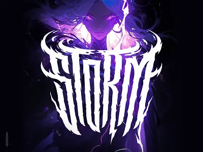 Storm anime anime lettering anime logo black metal logo death metal logo game art game dev game lettering game logo gothic lettering lettering logo lighting logo logotype modern music logo raiden storm typography