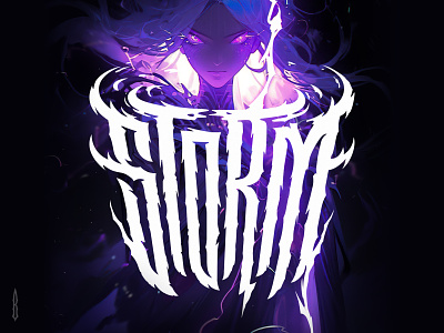 Storm anime anime lettering anime logo black metal logo death metal logo game art game dev game lettering game logo gothic lettering lettering logo lighting logo logotype modern music logo raiden storm typography