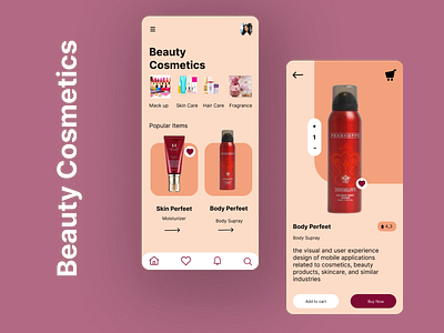 Cosmetics App Design app branding design graphic design illustration logo typography ui ux vector