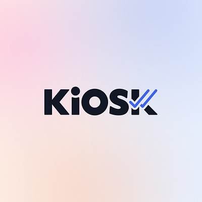Kiosk - logo animation animation branding check design doublecheck graphic design graphicdesign kiosk logo logoanimation saas saaslogo startup whatsapp