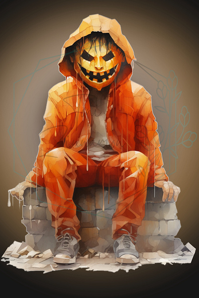 Pumpkin Face art design graphic illustration street design