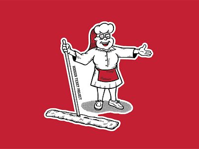 Martha the Mop Lady basketball character illustration indiana mascot
