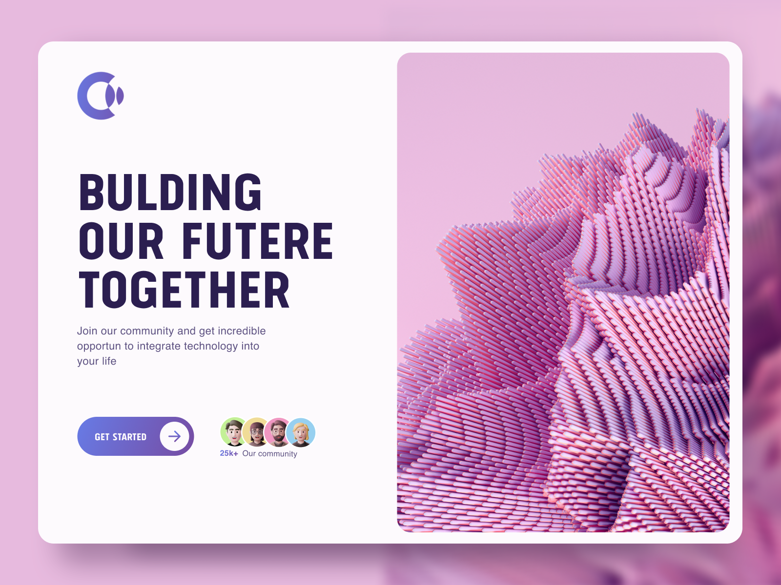 Creative Abstract Landing Header 3d creative graphic design