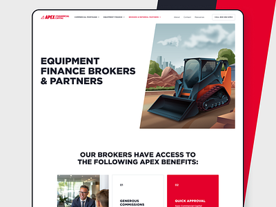 Apex Commercial Capital business company design finance illustration landing page minimal minimalism minimalist red ui ui design uiux ux ux design web webdesign website website webdesign white