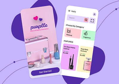 Redesigned Mobile App: Purplle app design app ui figma minimal mobile app ui ui design uiux visual design