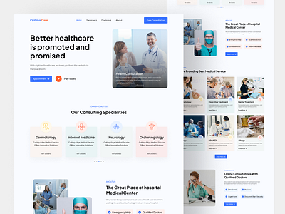 Medical Website Landing Page healthcare healthcare website landing page medical medical landing page medical service medical ui medical website minimal design online healthcare online medical service ui ui design uiux website design for medical website ui