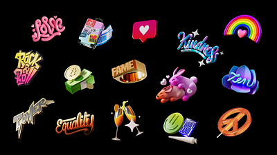 Christmas 3d Stickers 3d 3d design 3d stickers animation campaign christmas graphic design illustration instagram motion graphics stickers wishes