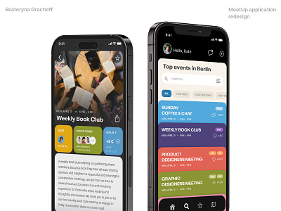 MeetUp app redesign app app design illustration ui ios meet up meeting app mobile ui network social network ui ux