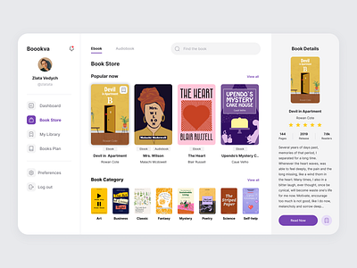Boookva Dashboard book bookstore concept dashboard design graphic design interface ui ux