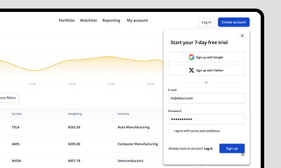 Minimal sign up modal — Dot UI account app create account design log in login minimal mobile product design sign in sign up signin signup ui ui design user interface ux ux design web website