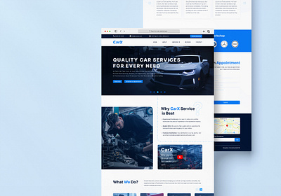 Car service landing page UI Concept blue car car landing page car repair car repair landing page car repair website car service car service landing page car service web design clean concept landing page ui ui ux ux web design web ui website website landing page