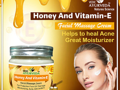 Honey and Vitamin E The Secret to Skin Rejuvenation 180gm cream face cream facial massage cream honey and vitamin e skincare