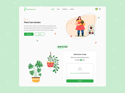 Plant Care Garden website api design graphic design home page illustration logo main page plant plant api plant care garden ui ui design uidesign ux website