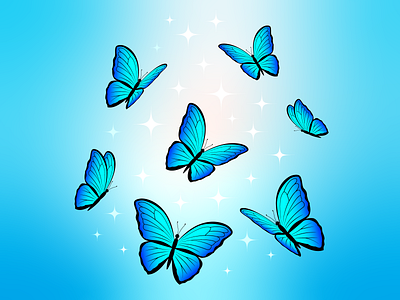 Dancing butterflies beauty blue butterflies butterfly character design flying butterflirs graphic design illustration magic nature vector vector illustration