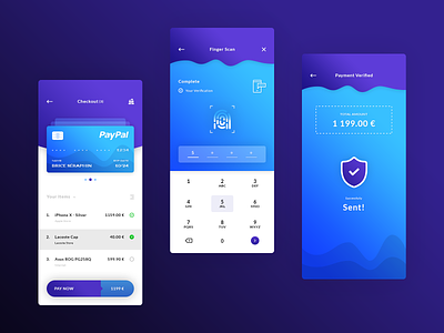 Payment App app application android iod brand branding credit cards finger scan graphic design illustrator ai mobile smartphone pay now payment checkout paypal photoshop psd print designer seraphinbrice creativemarket sucessfully send typo typography ui ux designer