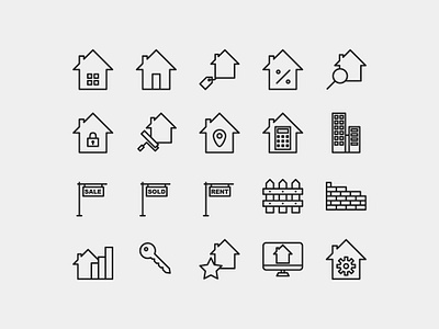 Real Estate Icon Set design icon icon designer icon set outline property real estate vector