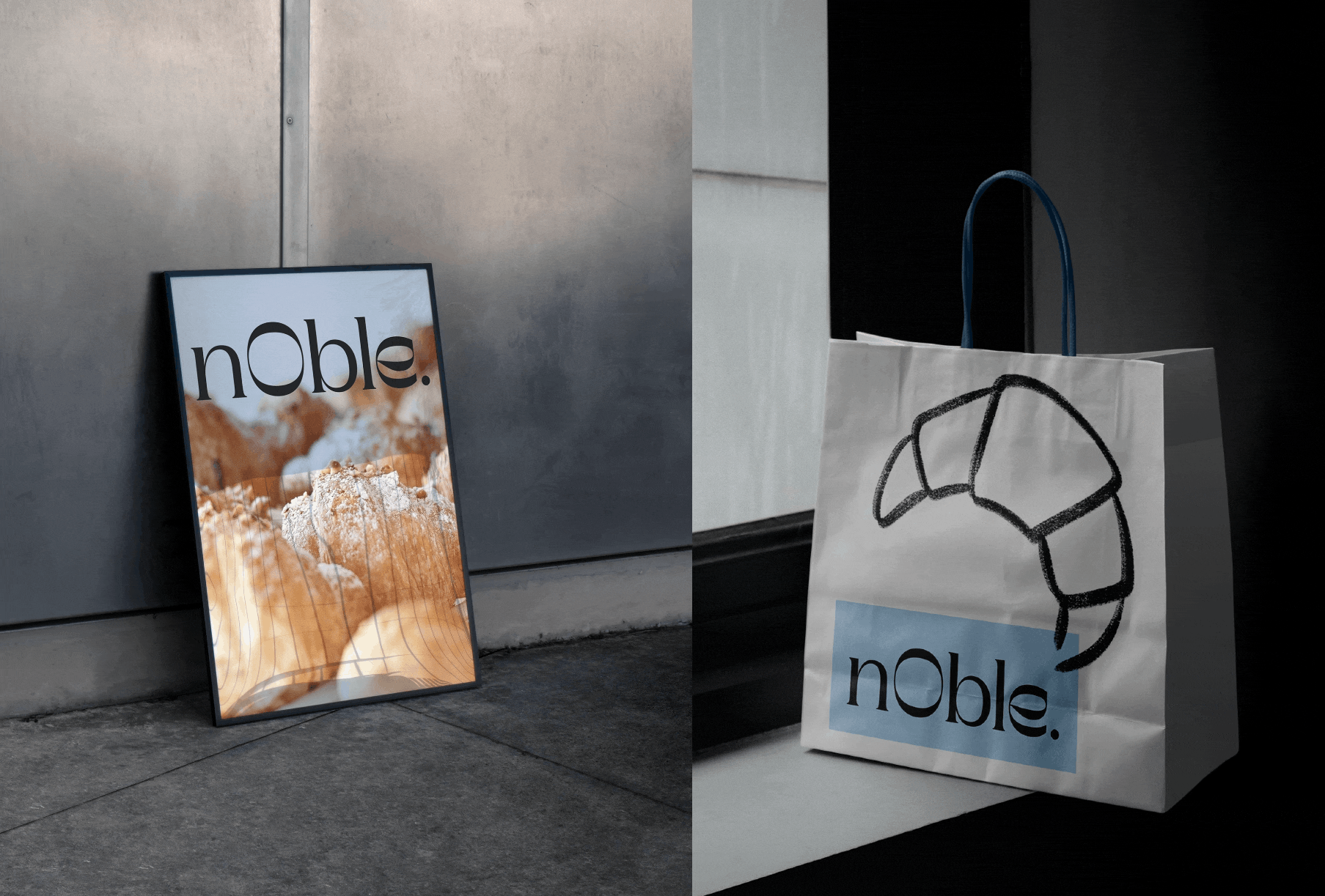 Noble Bakery - branding (2) artizan bakery branding bread coffee shop craft croissant identity logo