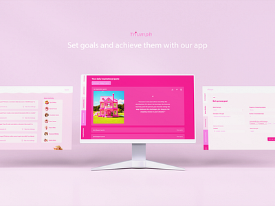 Triumph - Barbie-inspired motivational app design figma independence motivation ui ux web design