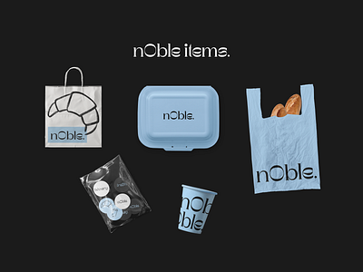 Noble Bakery - branding (items) bakery brand idea branding bread cafe coffee coffee shop concept horeca logo packaging