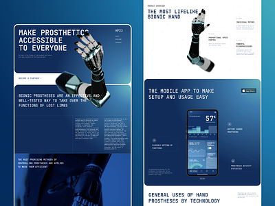 Prosthetics Producer Homepage 3d 3d illustration 3d modeling animation branding design graphic design home page interaction design interface medtech prosthetics ui user experience user interface ux web web design website website design