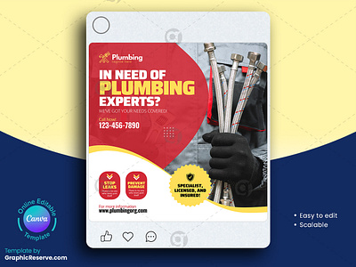 Plumbing Social Media Post Template canva canva social media design expert plumber facebook cover plumber plumber social media plumbing facebook cover plumbing social media template social media social media cover