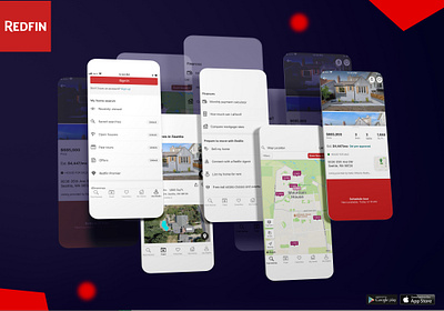 Redfin Real Estate App | Mobile App Design designer figma figma design flutter developer flutterflow developer graphic design mobile app design real estate app ui ui ux