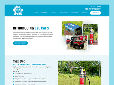 EZE CAFS // Web Design emergency emergency response firefighting foam product retail web design skid unit web design