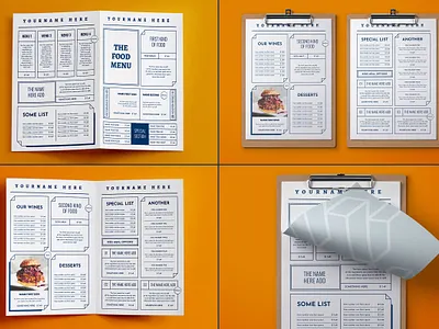 Boxes Food Menu Identity Stationery a3 a4 bifold card design drink flyer food identity menu pages personal poster stationery street template trifold