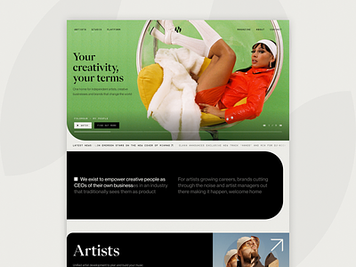 One House - Music Agency Website agency branding curves layout music ui ux web design webflow website