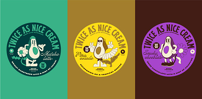 WIP-WW Nice Cream branding characters color design food design