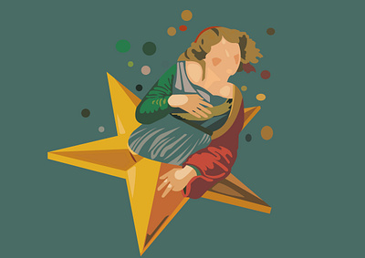 Stargirl bands design illustration melancholy smashing pumpkins space star vector vector art