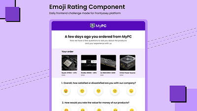 Emoji Rating component animation app brand branding clean design graphic design icon illustration logo logo design minimal mobile typography ui ux vector web web design website