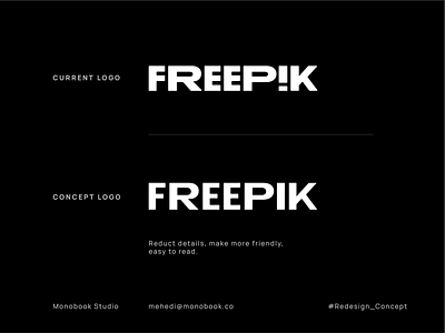 Freepik - Logo redesign Concept. brand branding freepik logo redesign identity design lattermark logo redesign logo redesign concept minimal redesign wordmark