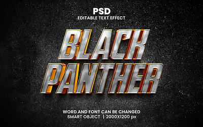 Black Panther Movie stye luxury 3D editable text effect design luxury movie headline movie type psd mockup