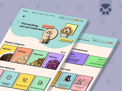 Pet Shop landing page concept figma landingpage neobrutalism neubrutalism pet petshop ui uiconcept uidesign