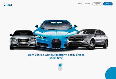 Vehicle rent about app car graphic design homepage ui ux vehicle rent