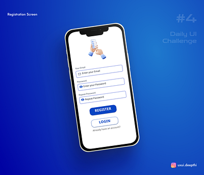 Registration Screen | Daily UI Challenge #04/90 ui design ux design uxui designer