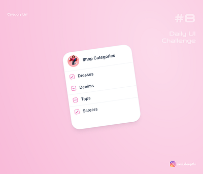 Category list | Daily UI Challenge #08/90 ui design ux design uxui designer
