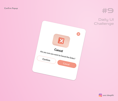 Confirm Popup | Daily UI Challenge #09/90 ui design ux design uxui designer