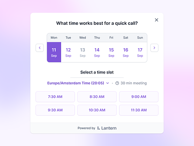 Scheduling (time picker) availability book time booking cal cal.com calendar calendly chilipiper google calendar pick time schedule scheduler scheduling select date select time time time picker time slot time zone week