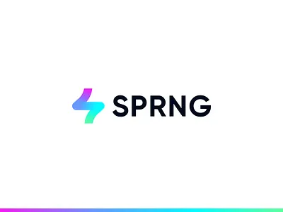 Spring brand branding design dev developer engineer gradient graphic design illustration logo modern simple software ui vector