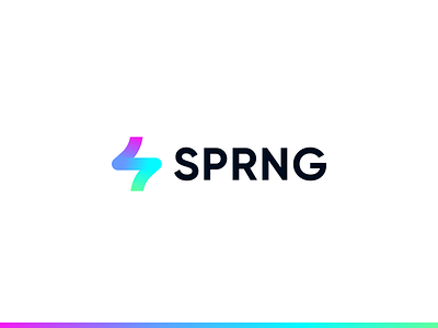 Spring brand branding design dev developer engineer gradient graphic design illustration logo modern simple software ui vector