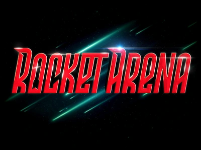 Rocket Arena adventure arena branding comet custom galaxy lettering logo logotype mark missile outer space rocket shooting star space speed type typography video game wordmark